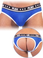 - Push - Premium Mesh Hole Brief - Royal/Weiß