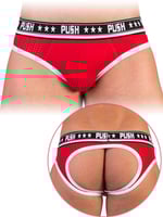 - Push - Premium Mesh Hole Brief - Rot/Weiß