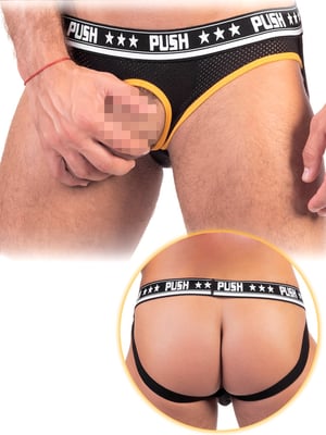 - Push - Premium Mesh Cockfoster - Schwarz/Gelb