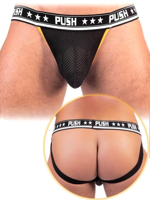 - Push - Premium Mesh Jock - Schwarz/Gelb