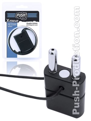 Push Xtreme Fetish - Double Inhaler with Magnetic Lock - Schwarz