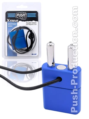 Push Xtreme Fetish - Double Inhaler with Magnetic Lock - Blue