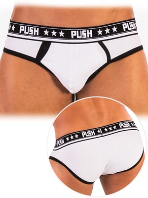 - Push - Premium Cotton Brief - White/Black