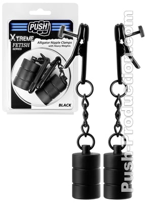 Push Xtreme Fetish - Alligator Nipple Clamps Heavy - Black