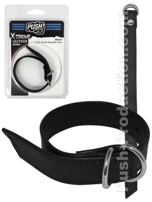 Push Xtreme Leather - Miami Cock & Ball Ring Belt Strap