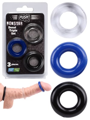 Push Monster Cockring - Donut Triple Set