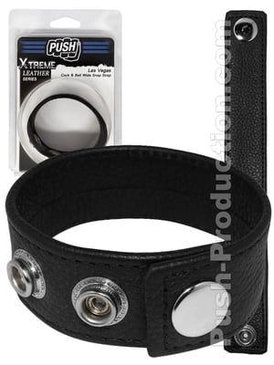 Push Xtreme Leather - Las Vegas Cock & Ball Wide Snap Strap