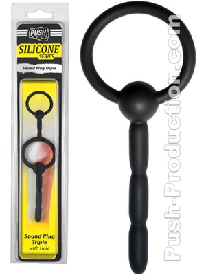 Push Silicone - Dilator Sound Plug Triple mit Loch